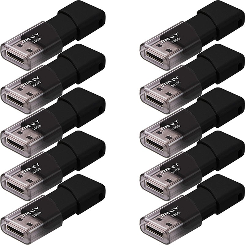 PNY P-FD32GX10ATT03-MP 32GB AttachÃ© 3 USB 2.0 Flash Drive,Black (Pack of 10) - Image 1
